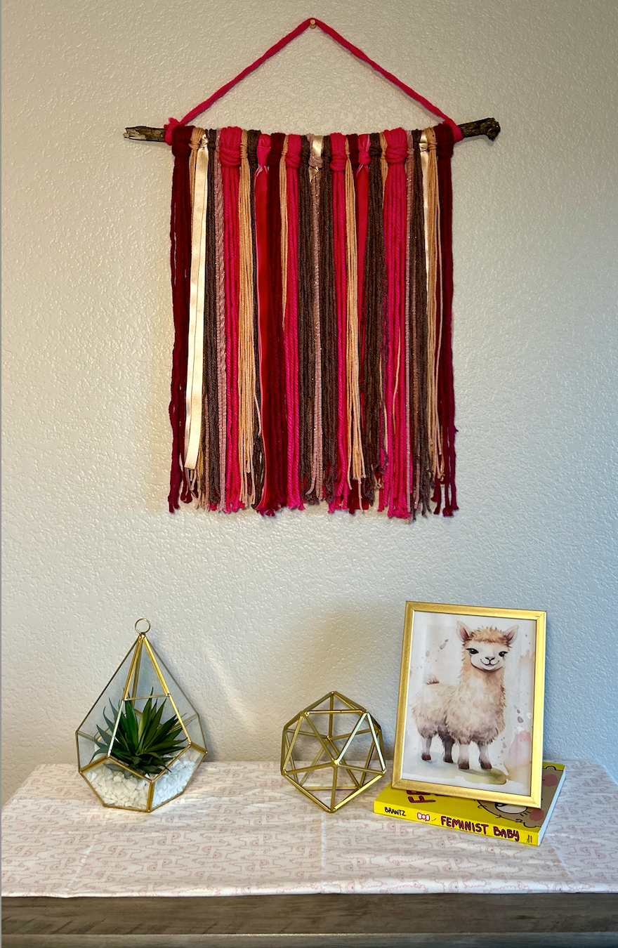 Amethyst & Rose Quartz Yarn Tapestry