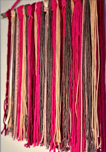 Amethyst & Rose Quartz Yarn Tapestry